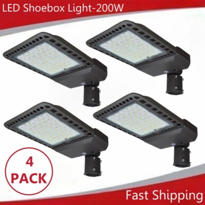 LED Street Area Light 200W Shoebox Outdoor Parking Lot Pole Light US Fast Ship
