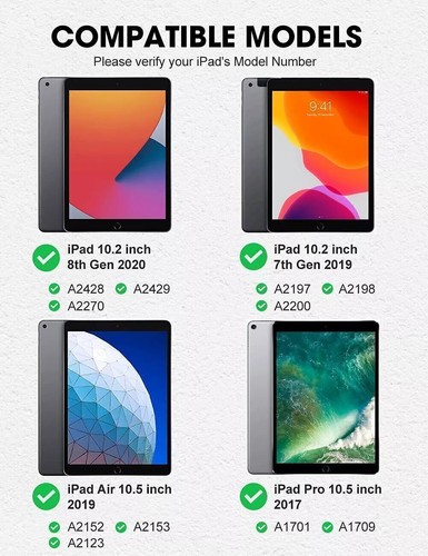 For iPad 7/8/9/10/11th Gen Air Pro 11" Touchpad Keyboard Case with 360° Rotation - Picture 14 of 39