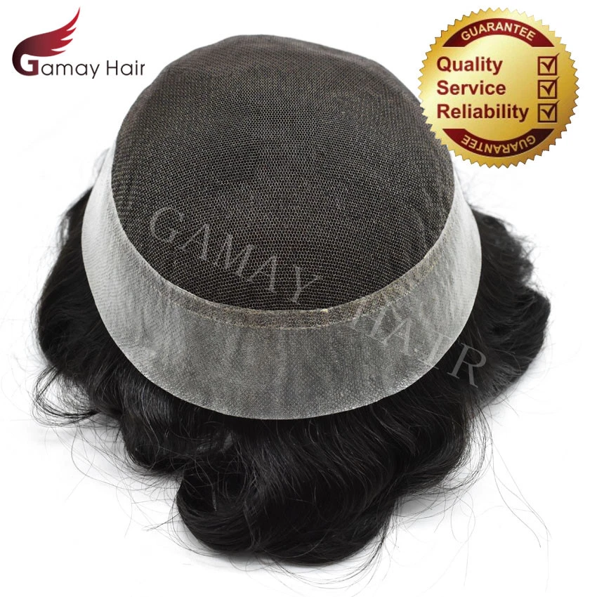 Pelucas invisibles de PU para hombre de encaje francés toupee pieza de cabello humano natural Australia Foto 2 de 4