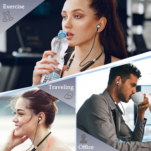 Wireless Bluetooth Headphones Super Bass Neckband Stereo Earphones Headsets Mic - Picture 11 of 13
