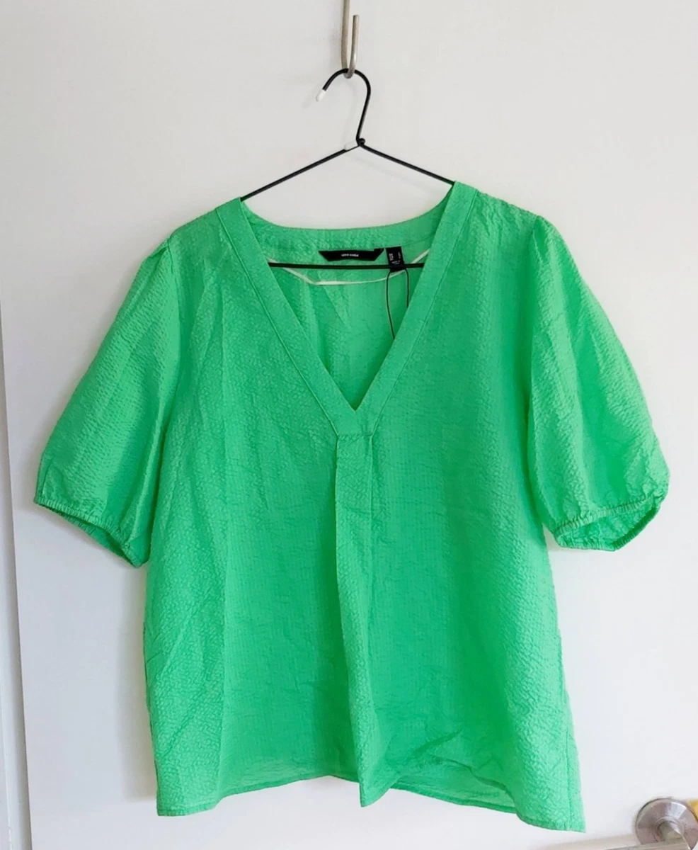 Vero Moda sz L Ladies Green Top 100% Cotton NWOT