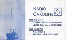 QSL 1967 : Radio Caroline North, radio pirate britannique, int. Eaux, offshore
