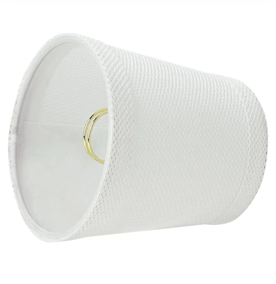 Aspen Creative 32718-2A Empire Clip-On Lamp Shade White 3" Top Set Of 2 P225TJ - Image 3 of 4