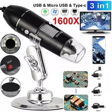 8LED 1600X Zoom HD USB Microscope Digital Magnifier Endoscope Video Camera US