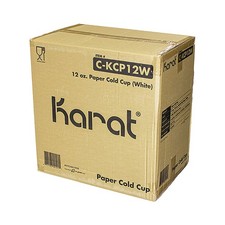 Karat CKCP12W 12 oz. Double Poly Paper Cold Cups - White 1000/Carton New