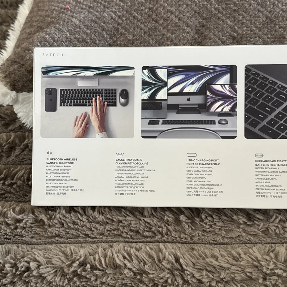 New Satechi Slim X2 Bluetooth Backlit Keyboard For Mac Black Grey Wireless - Image 4 of 4