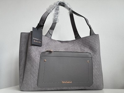 RIVER ISLAND Tasche groß Uni Arbeit Schule NEU grau Tragetasche Shopper
