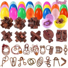 24 Pack Prefilled Easter Eggs with Brain Teaser Puzzles Toys,Easter Basket St...