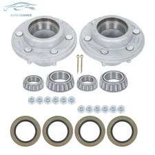 2 Pack Galvanized Trailer Hub Bearing Kits 6 Lug 6 on 5.5" 15123×25580 6000 lbs