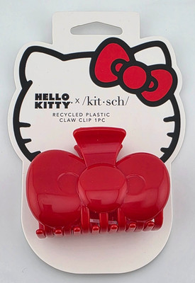 HELLO KITTY X KITSCH Red Bow Hair Claw Clip New
