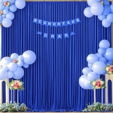 10x10ft Royal Blue Backdrop Curtains for Parties Sheer Fabric Photo Background