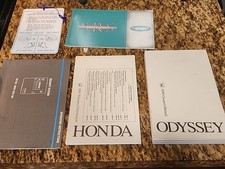 99 1999 Honda Odyssey Owners Manual Oem Authentic Original Supplemental Material