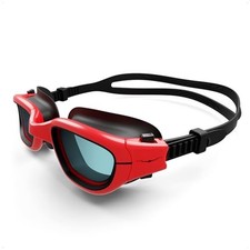 Swimming Goggles for Kids, MINI-DX Wide View Swim Goggles for Kids Red black