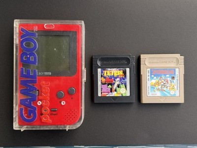 Nintendo Game Boy Pocket rot  Zubehörpaket mit Hülle, Tetris, Super Mario Land