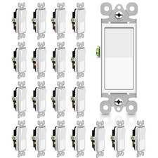 Rocker Paddle Wall Switch 3 Way 15Amp 120/277Volt Grounding Glossy White 20Packs