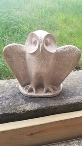 MCM Male Owl by Paul Bellardo, 1981 - Durastone Statue Art by Austin Sculpture