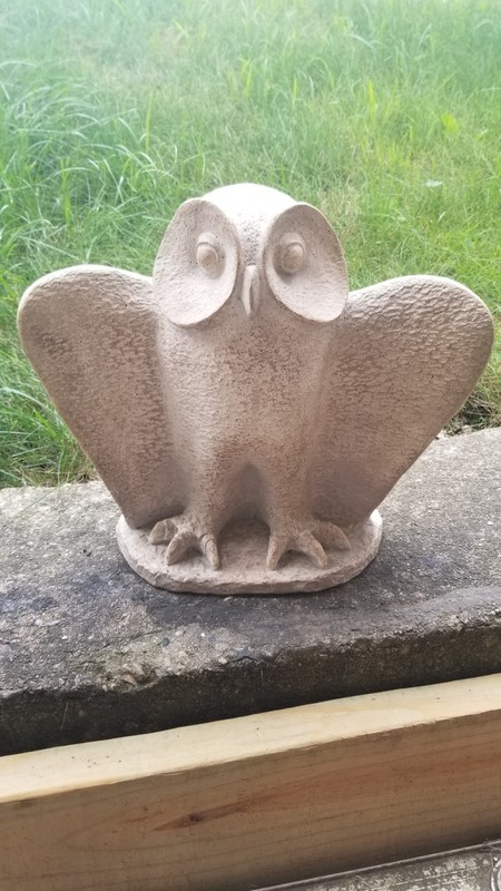 MCM Male Owl by Paul Bellardo, 1981 - Durastone Statue Art by Austin Sculpture