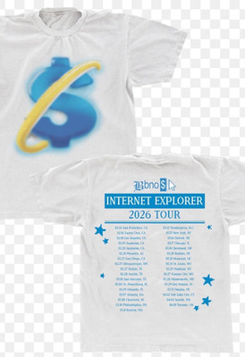 Bbno$ internet explorer Tour 2 sides white T-shirt All sizes JM1932