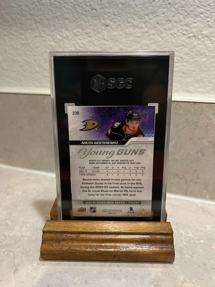 2023-24 UPPER DECK SERIES 1 NIKITA NESTERENKO YOUNG GUNS #230 ANAHEIM SGC 9 - Image 2 of 2