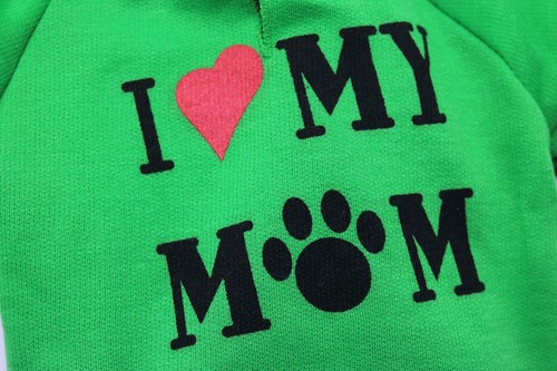 Dog Shirt I Love My Mom Shirts Puppy Clothes for Small Dogs Medium Green - Picture 3 of 5
