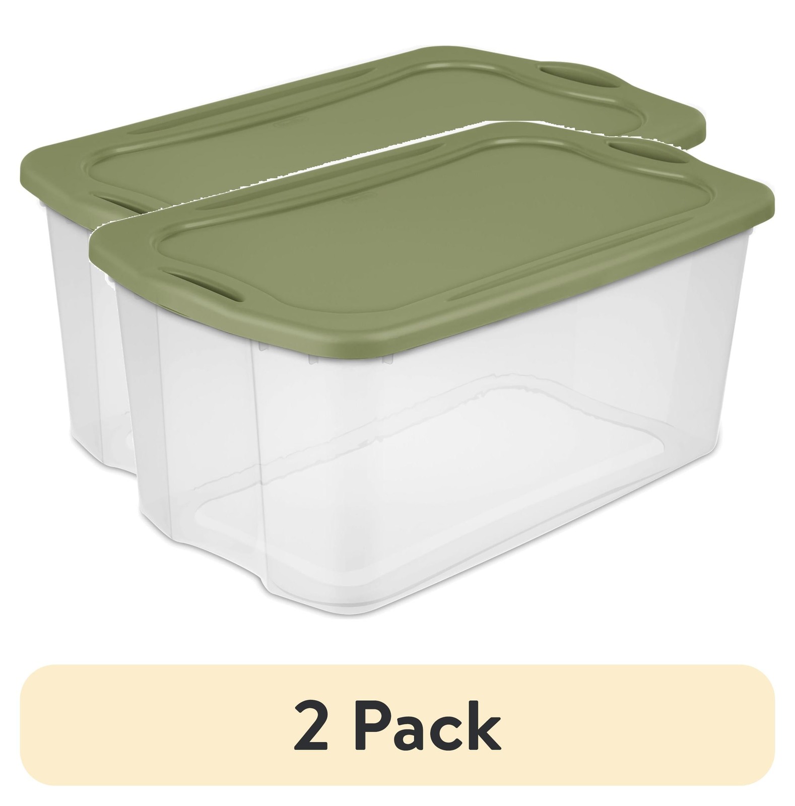 2-Pack 120Qt Clear EZ Carry Storage Bins - Extra Large Plastic Containers  