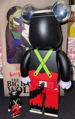 MEDICOM TOY BEARBRICK DISNEY THE BIG BAD WOLF 100% & 400% SET
