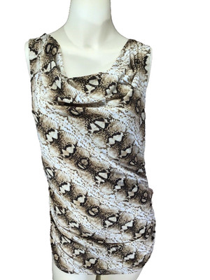   White House Black Market Sleeveless Top Women s Medium Multicolor Snake Skin 