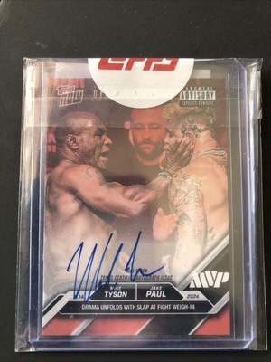 2024 TOPPS NOW MIKE TYSON JAKE PAUL RED AUTO /10 AUTOGRAPH SEALED