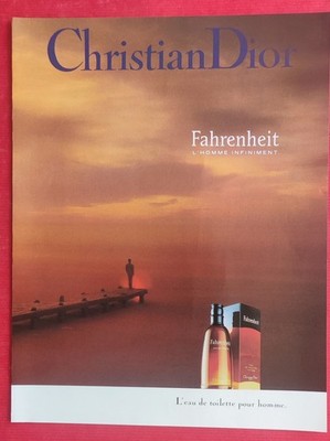 PRESS AD: Perfume Eau de Toilette FAHRENHEIT by Christian DIOR 1994