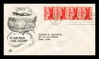 FIRST DAY OF ISSUE COVER ARTCRAFT FIVE CENT AIR MAIL COIL OF 4 JANUARY 15 1948