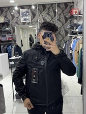 Blauer Giubbino Uomo Nero Cappuccio Giacca Leggera Primavera Estate Casual