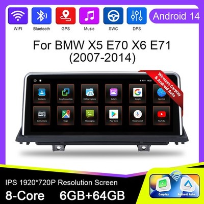 10.25'' Autoradio GPS Car Stereo 64GB DAB Carplay BT For BMW X5 E70 X6 E71 CCC DE