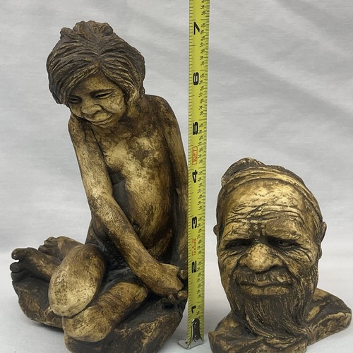 Lote de 2 esculturas aborígenes australianas indígenas Pat Elvins E&M - Imagen 10 de 12