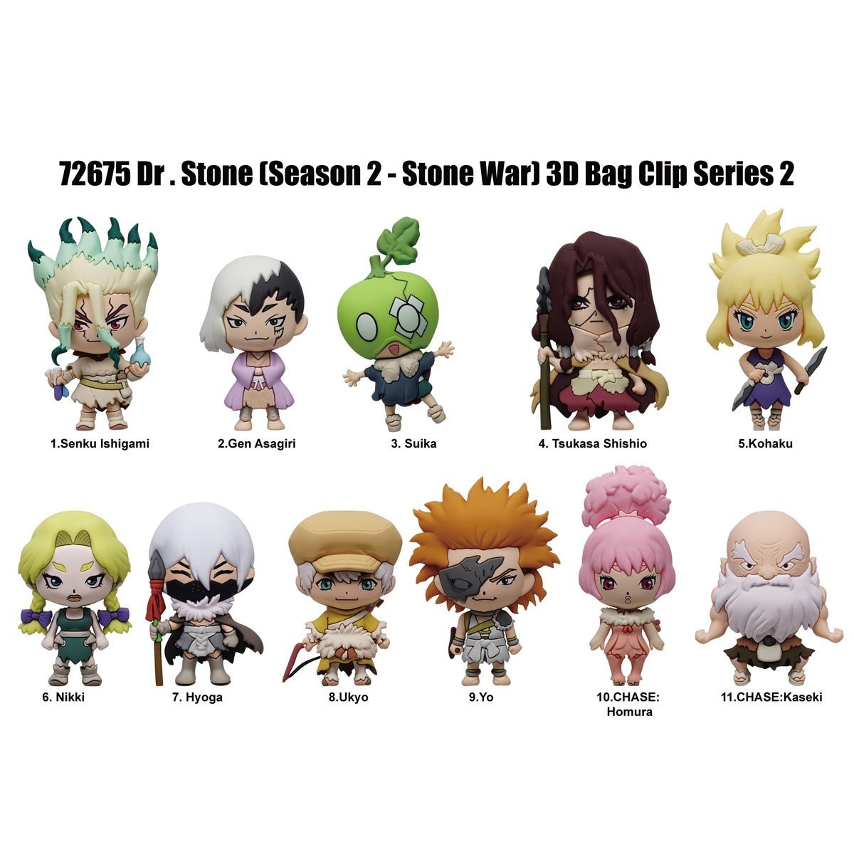Dr Stone NEW * Homura Clip - Chase * Blind Bag Series 2 Key Chain