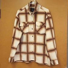 Kyodan Outdoor Size L Cream Brown Fleece Shacket