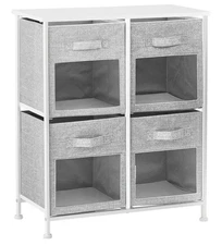 Steel, Large Toy Organizer, 4 Storage Bins, Shelf Unit w/ fabric bins
