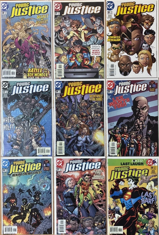 LOT OF 46 YOUNG JUSTICE #1-55 RUN + ONE SHOTS PETER DAVID DC 1998 all NM! - Image 4 of 4
