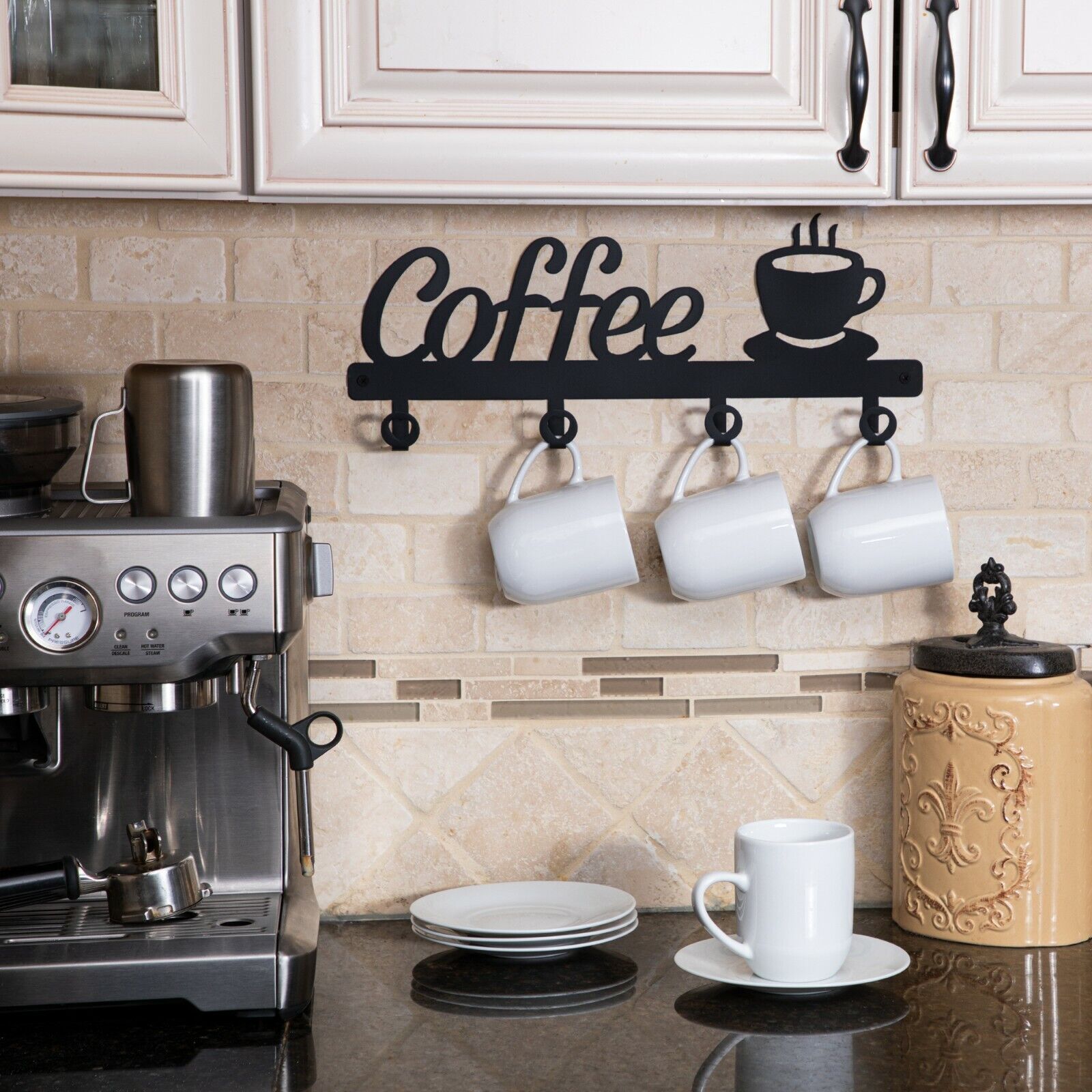 Coffee Decor Kitchen Wall Decor Coffee Bar Mug Cup Rack Holder Display Cafe For Sale Online