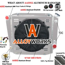 4 ROW Radiator Shroud Fan Kits For 1966-1977 1975 1976 Ford Bronco 5.0L V8 Gas