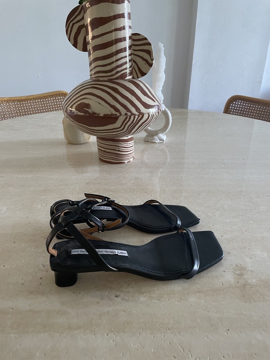 &other stories black heeled strap sandals size 6/36