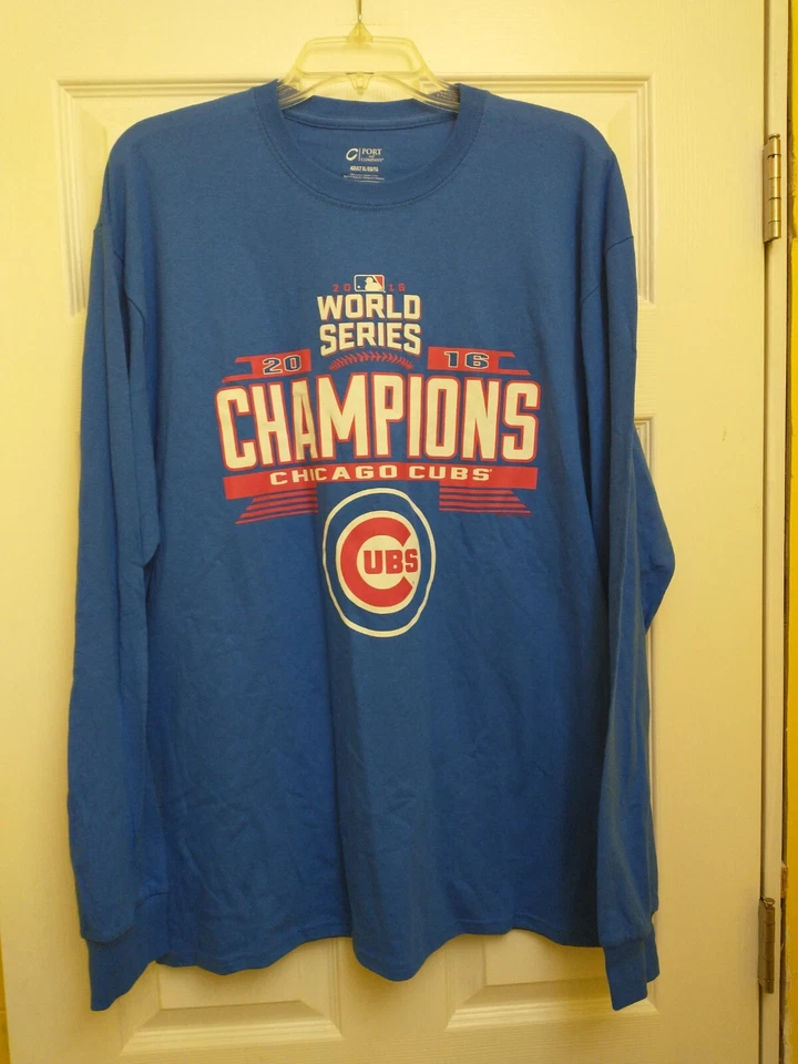 MLB Chicago Cubs 2016 World Series Champs Long Sleeve Shirt Sz XL Blue - Image 2 of 4