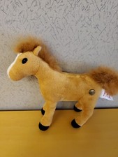 PLUSH PAINT HORSE PONY FAO SCHWARZ 2015 TOYS R US White Brown - Sanitized