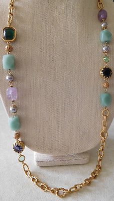 NWT Carolee Lux Necklace/ Semi Precious Stones/ Faux Pearls/ Gold Tone- $175 
