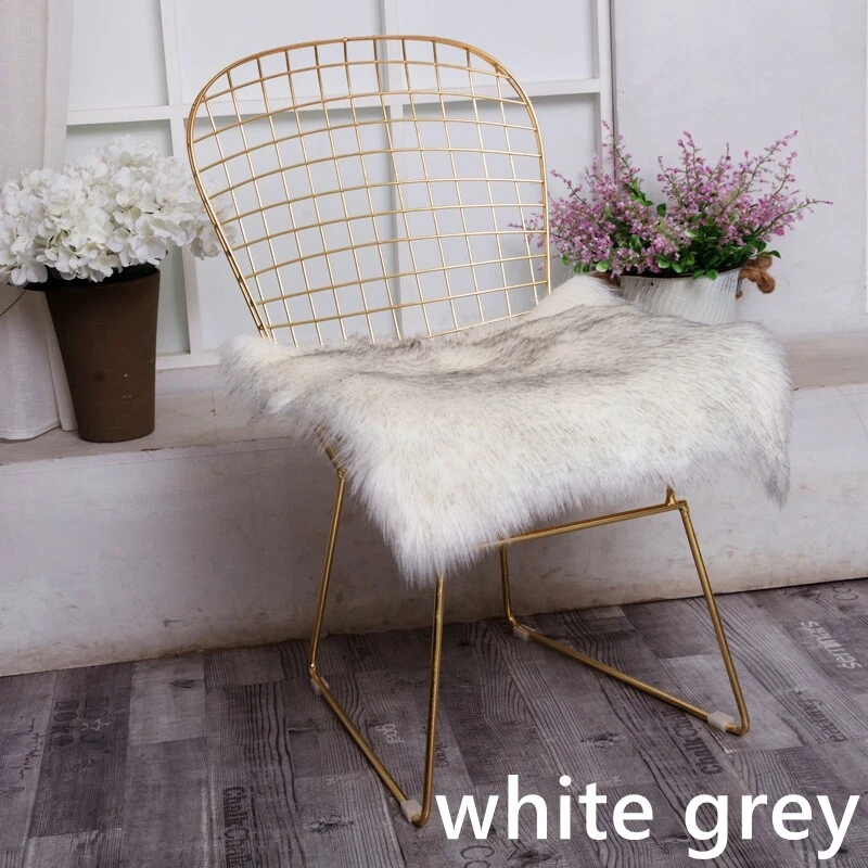 Cojín cuadrado de piel sintética de lana para silla cojín de asiento de coche funda de sofá felpa peluda suave Foto 2 de 4