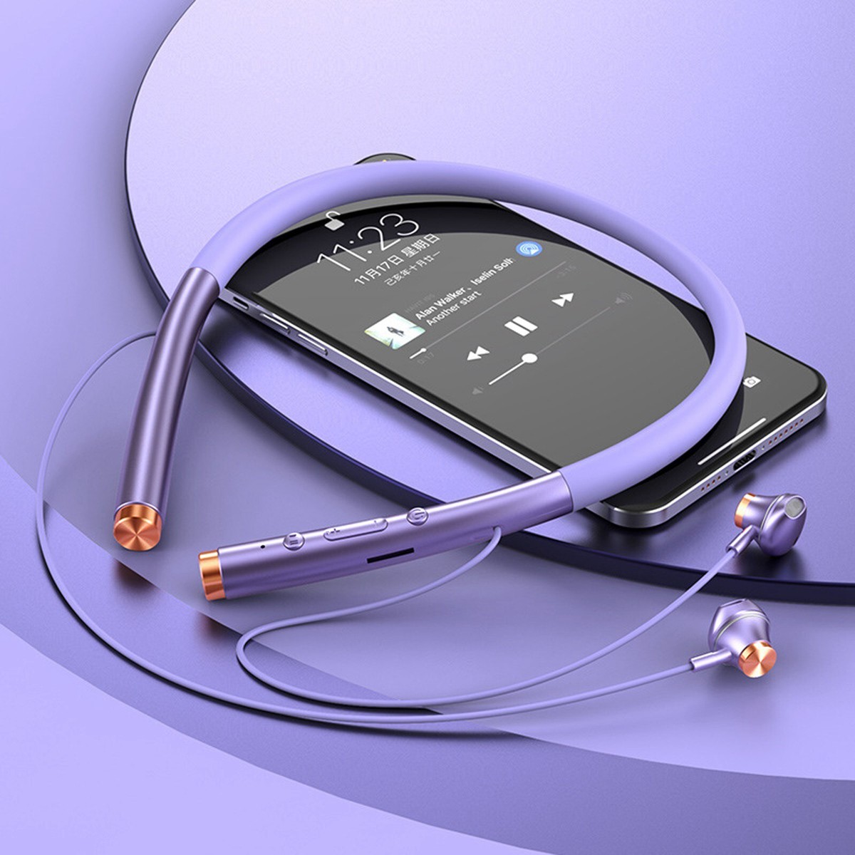 Sport Wireless Subwoofer Necklace Headphone For Android iPhone
