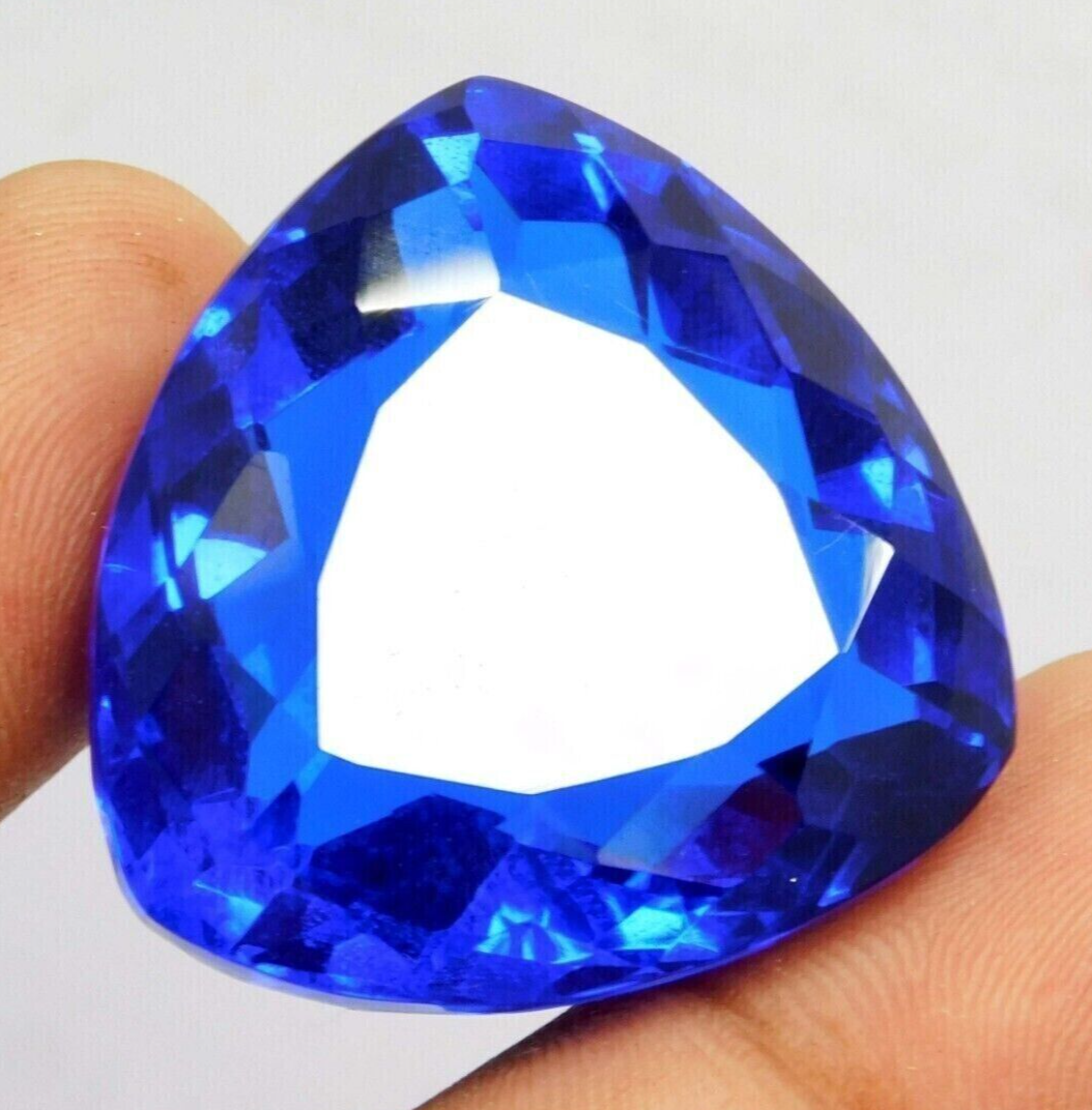 AAA CT Large Blue Tanzanite Trillion Cut Loose Gemstone for Ring  Pendant