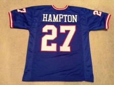 UNSIGNED CUSTOM Sewn Stitched Rodney Hampton Blue Jersey - M, L, XL, 2XL