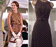 Wallis ❤️ Brown Polka Dot Dress Size 14 Swing Wedding Rockabilly Party Cruise