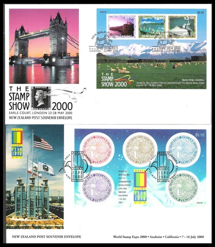 NEW ZEALAND 2000 EXPO/STAMP SHOW FDC M/S DUO (VF)