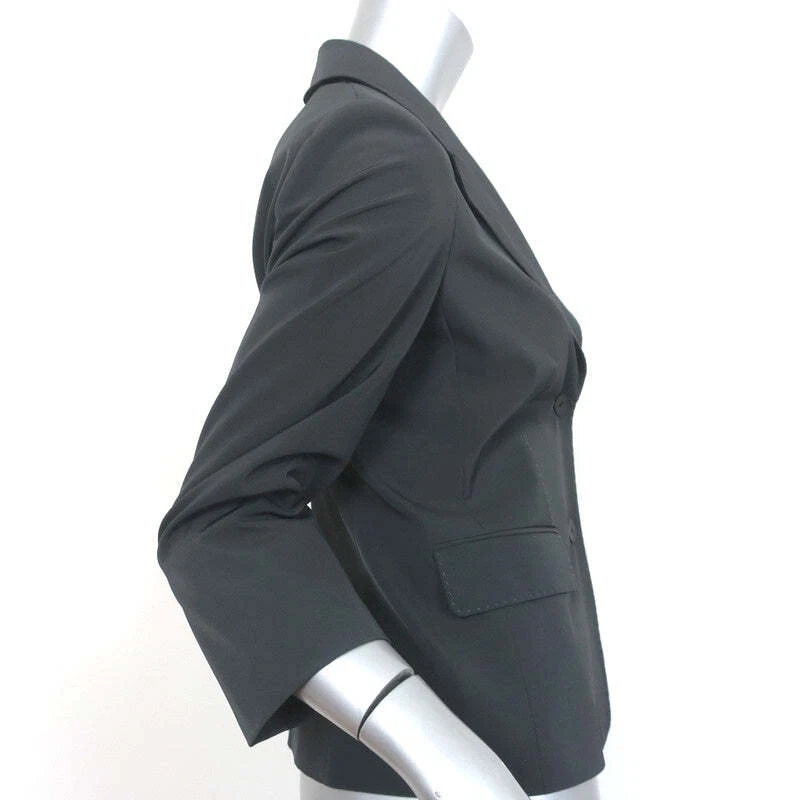 Blazer The Row Recortado Mira Gris Oscuro Elastizado Poliéster Talla 8 Chaqueta Dos Botones Foto 4 de 4